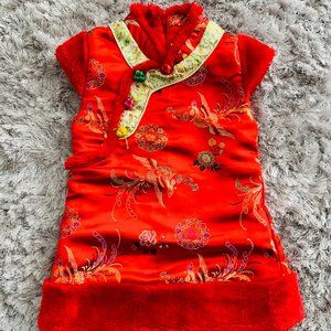 Gently Used Girls Winter Cheongsam/Qipao, Size 2